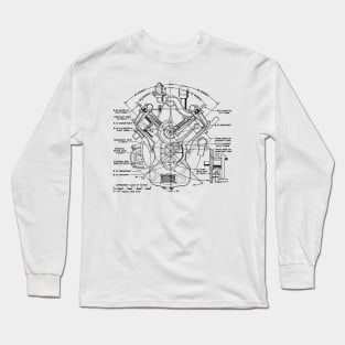 Vintage V8 Drawing Long Sleeve T-Shirt